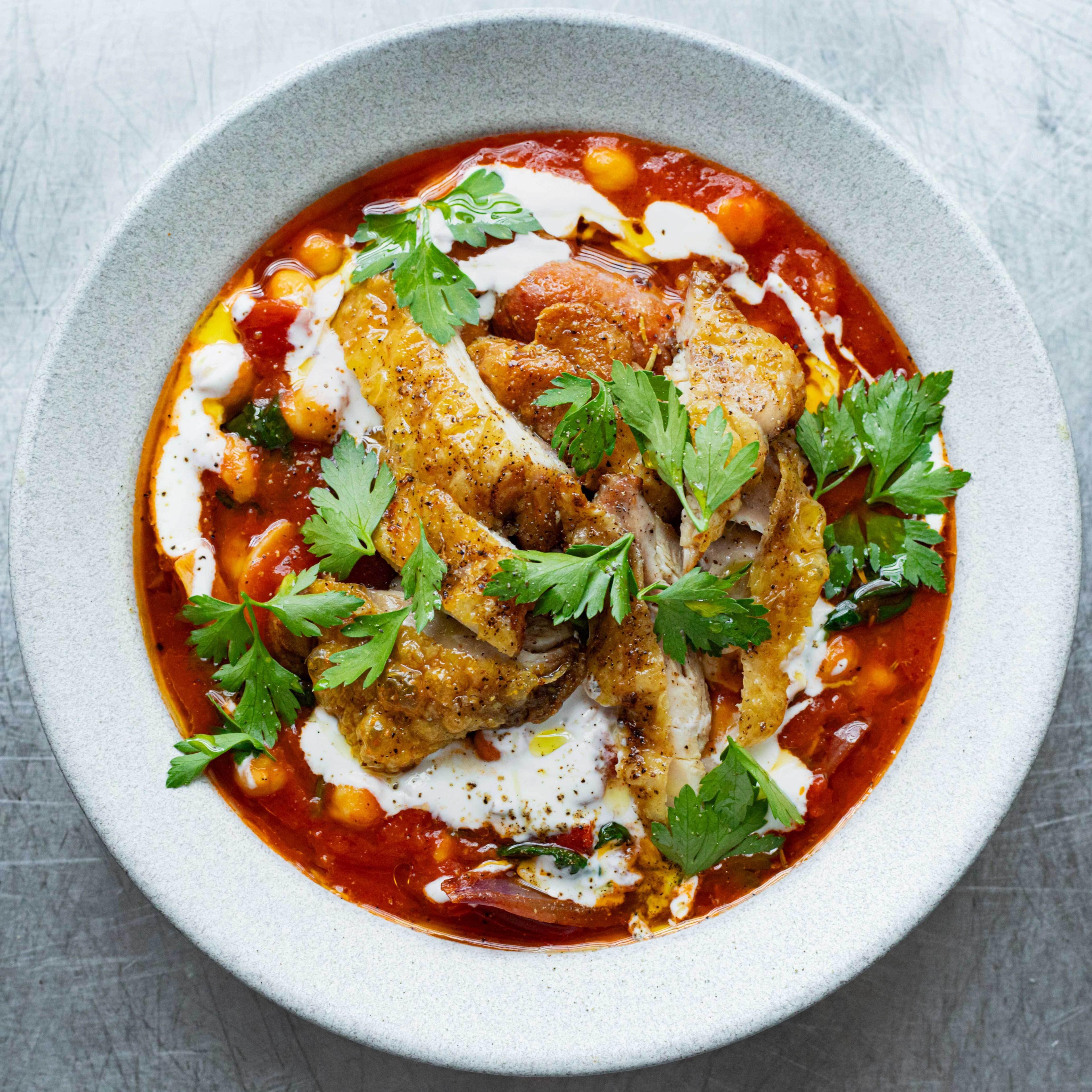 Smoky Chicken Chorizo Chickpea Stew