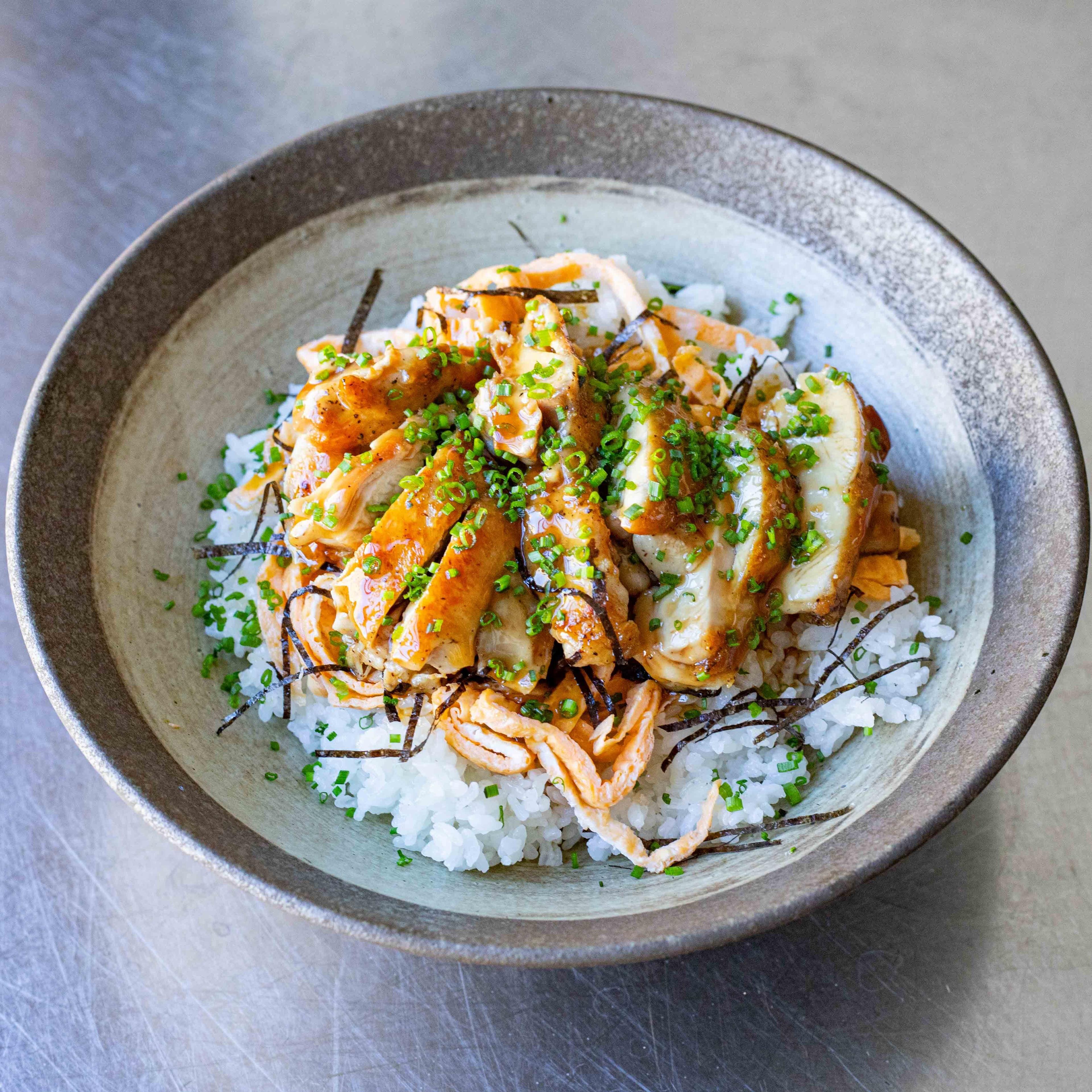 Teriyaki Glazed Chicken Chive Rice Bowl