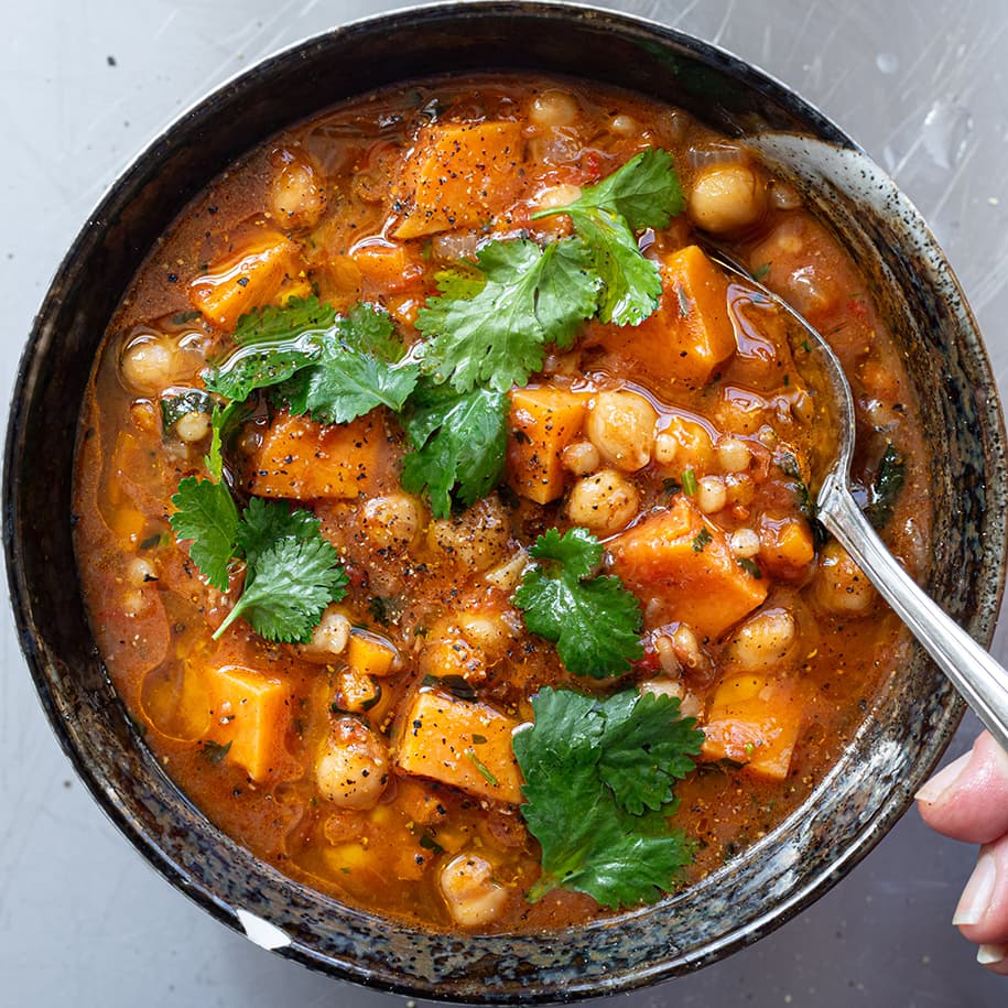 High-Protein Moroccan Inspired Chickpea Soup