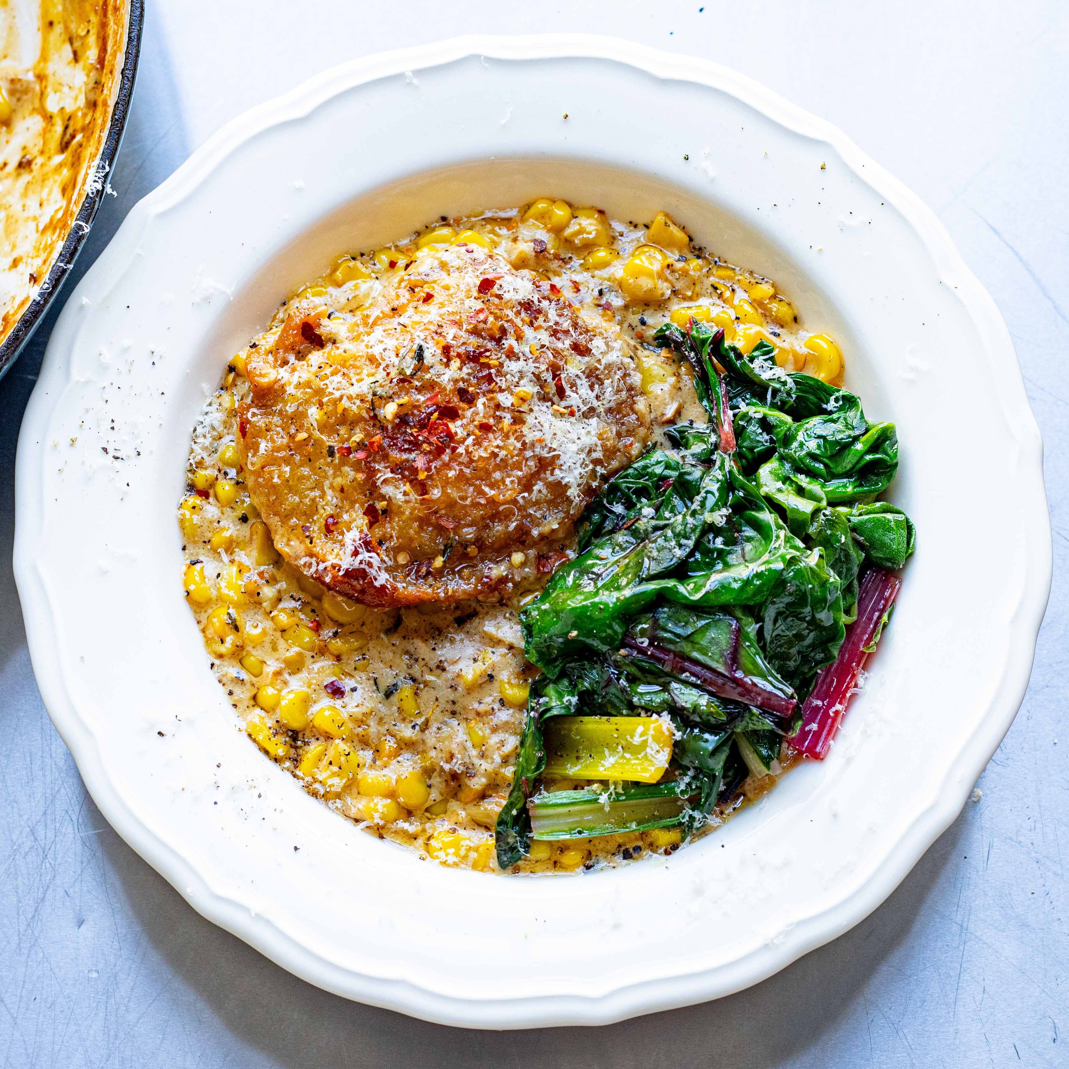 Crispy Chicken & creamed corn