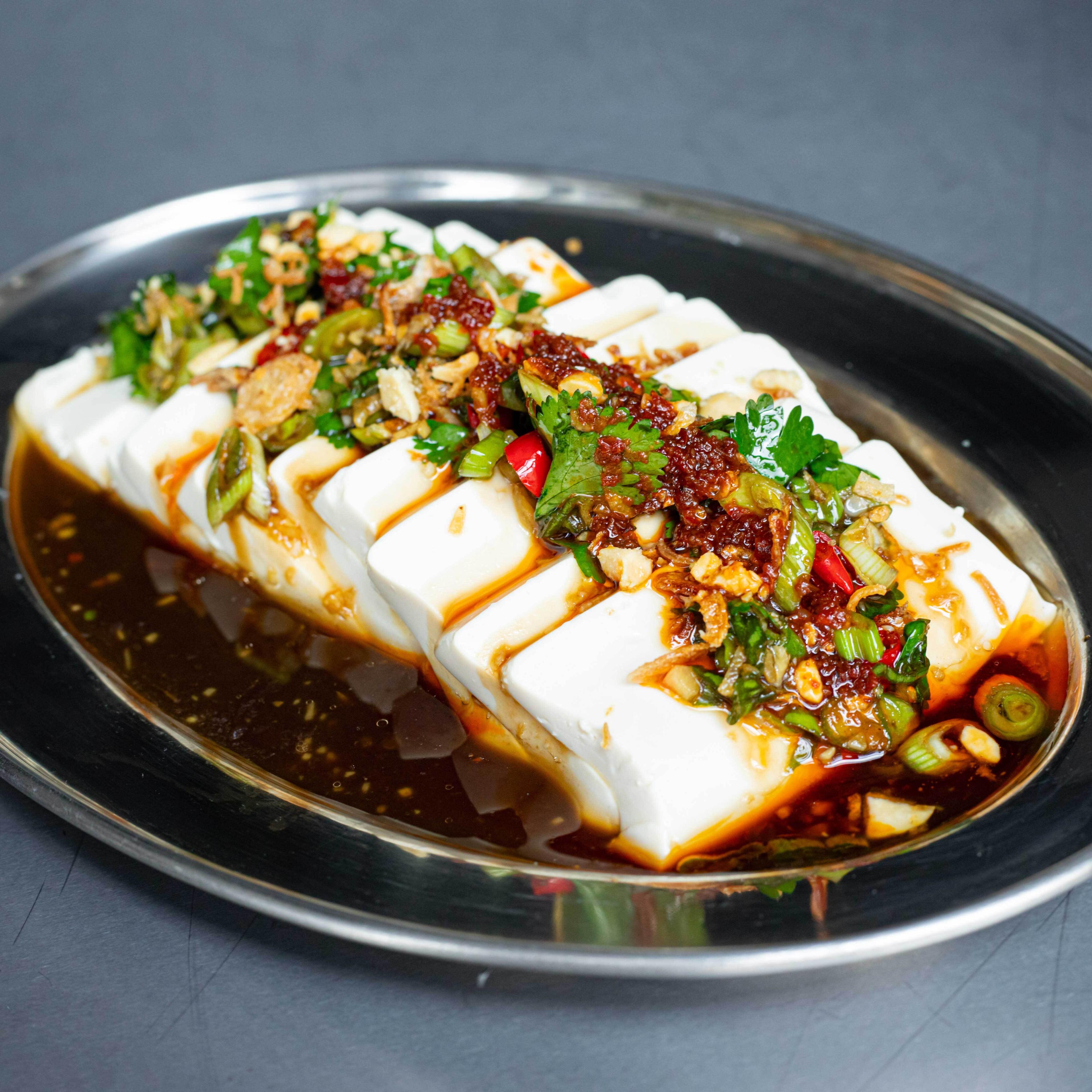 Steamed Tofu With Chilli Oil