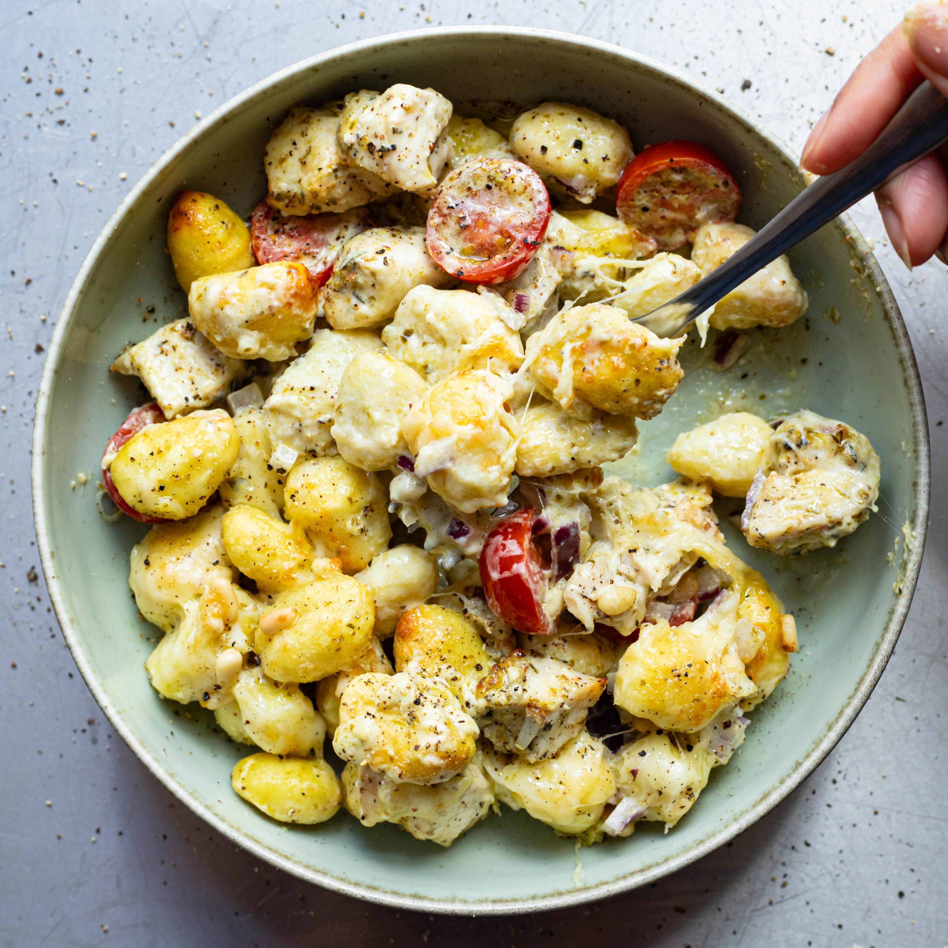 Air Fryer Pollo Pesto Gnocchi