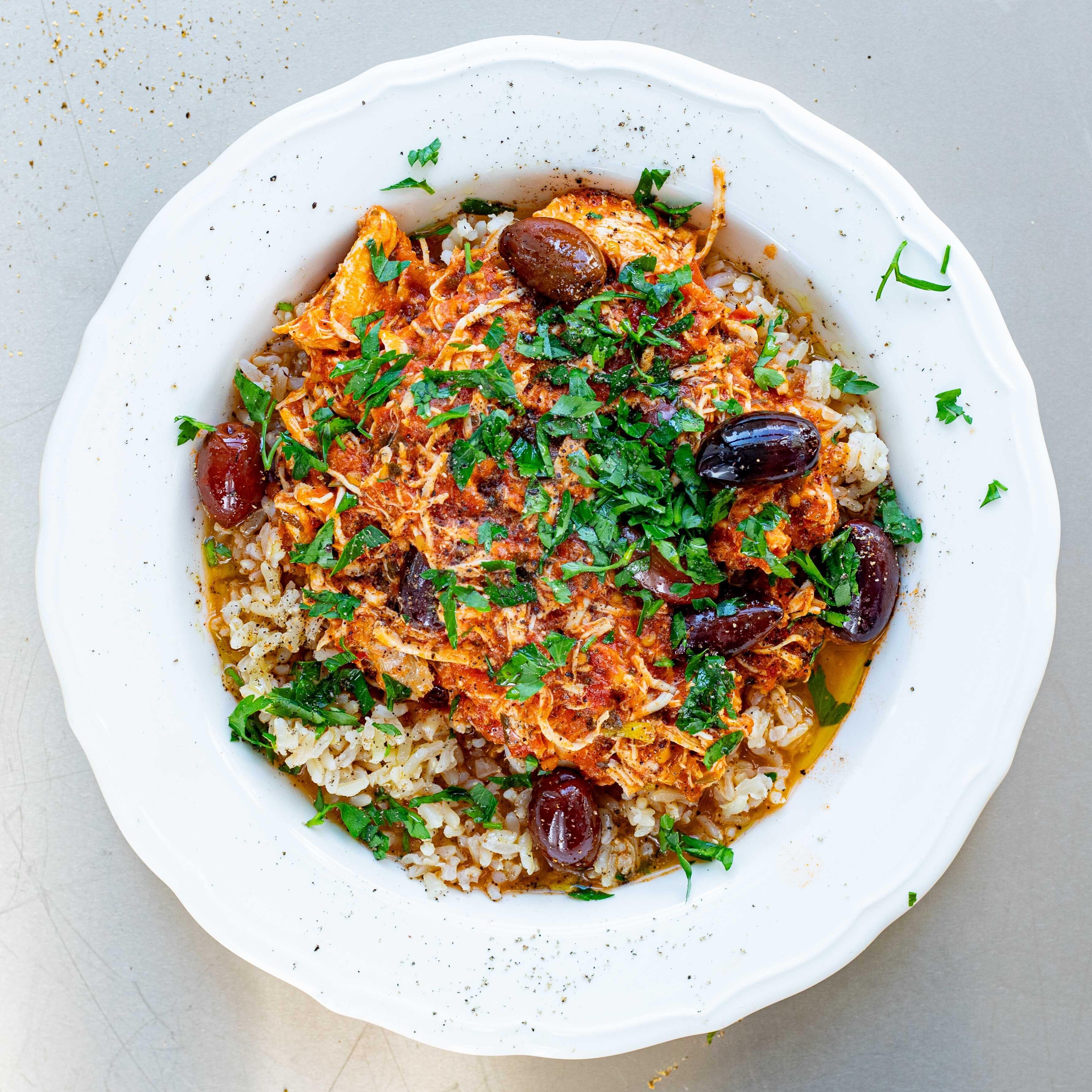 Chicken Tomato Olive Stew with Cinnamon Brown Rice 2