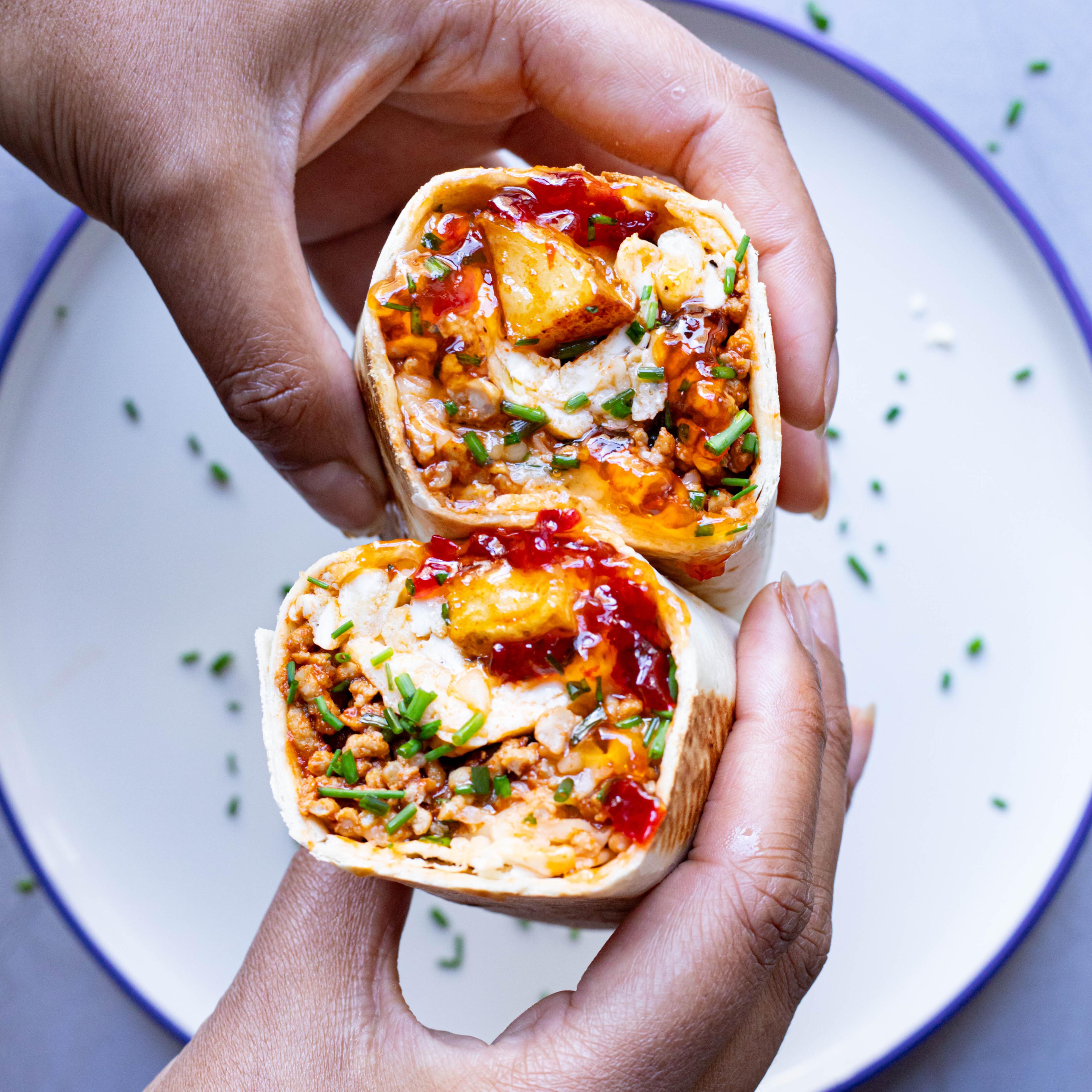 High Protein Breakfast Burritos