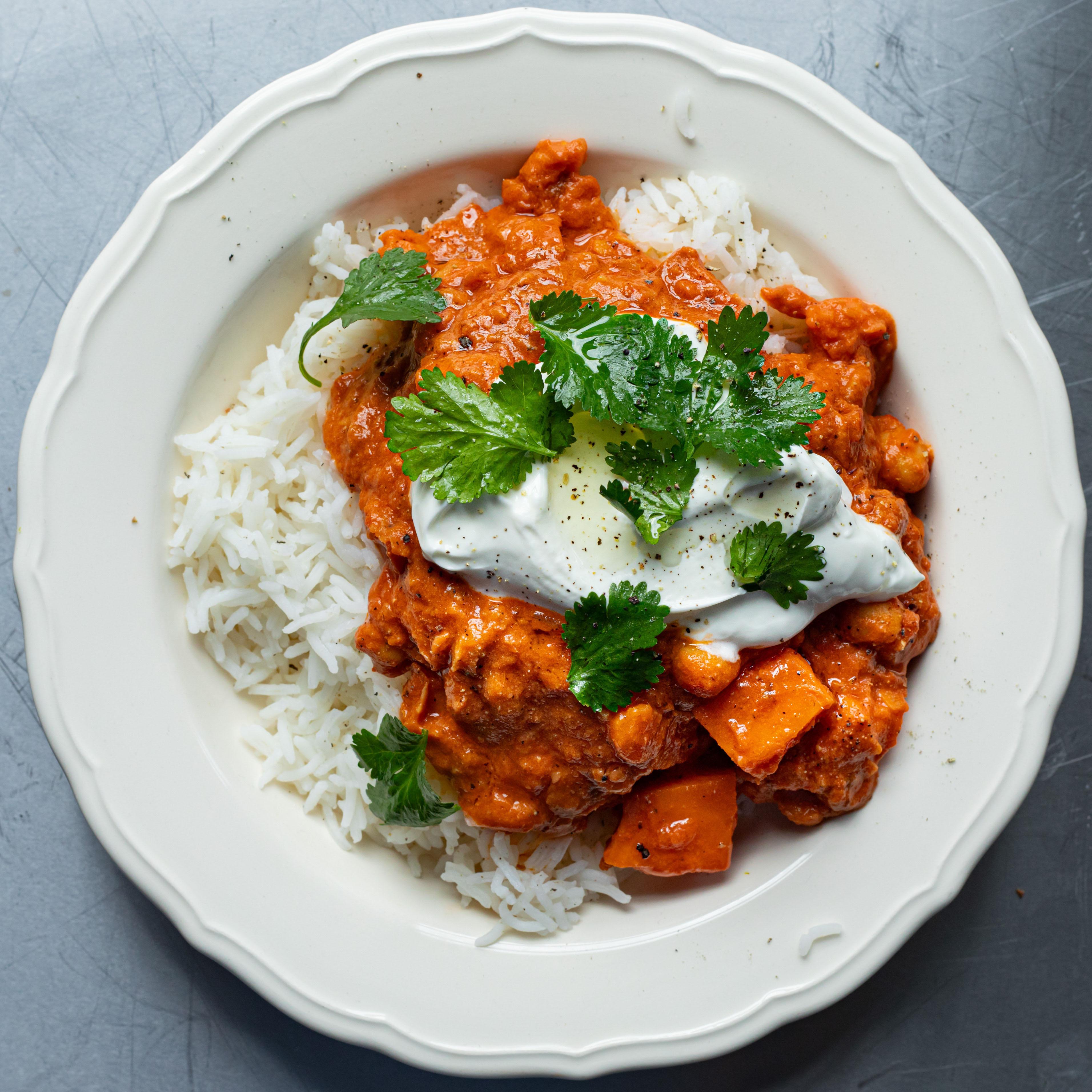 High Protein Sweet Potato Chickpea Curry