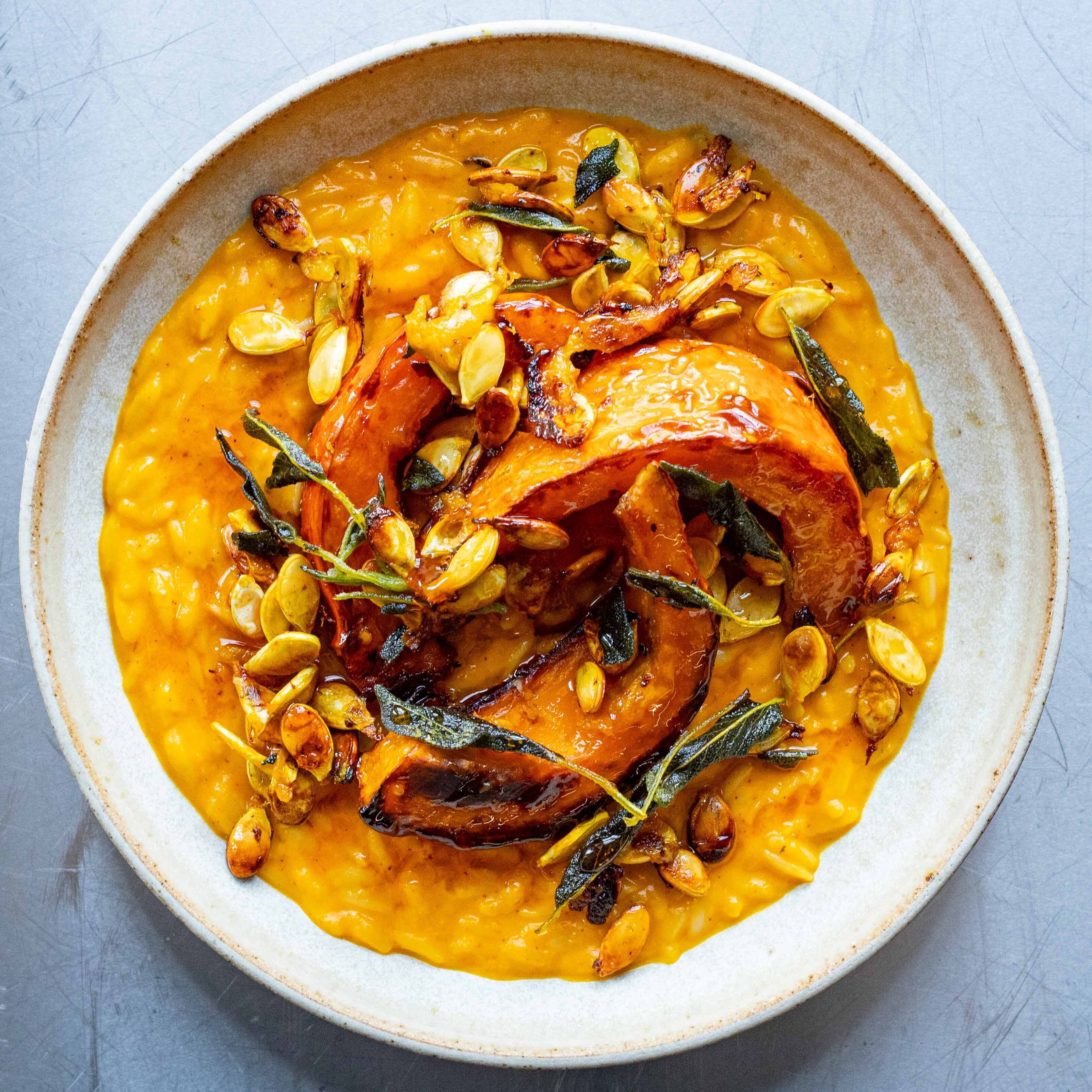 Onion squash sage and honey risotto