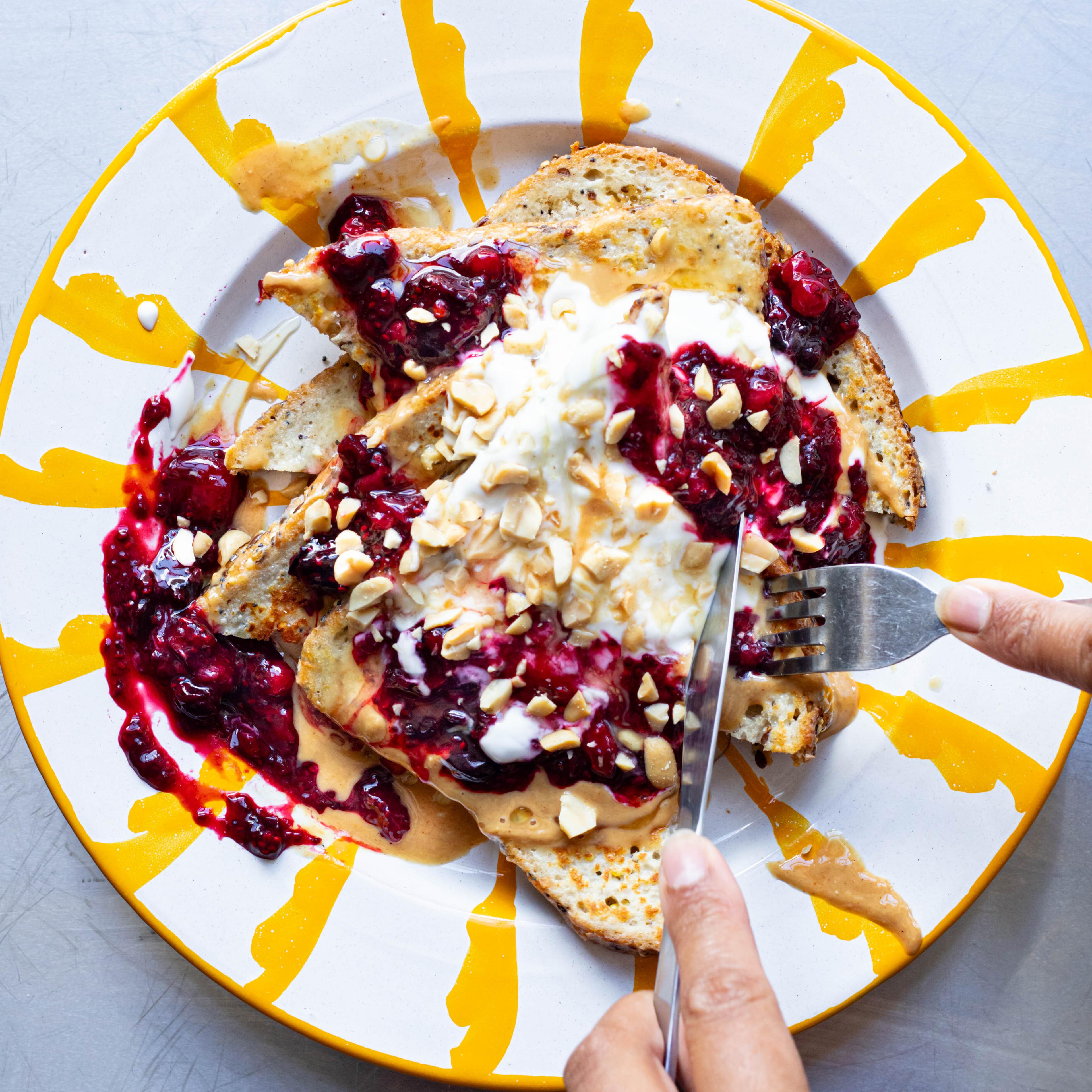 Protein French Toast with Peanut Butter Homemade Jam