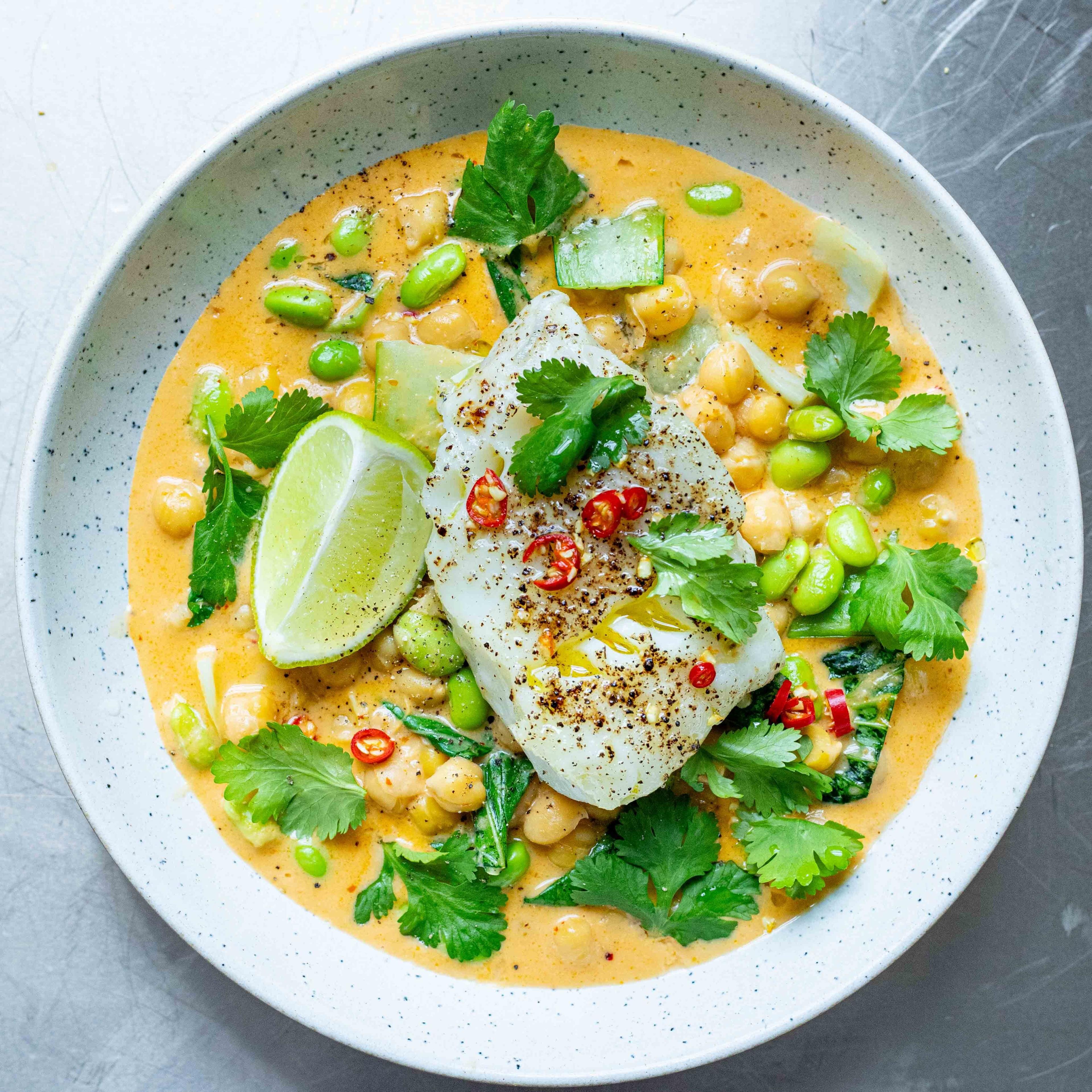 Thai Red Cod Chickpea Curry