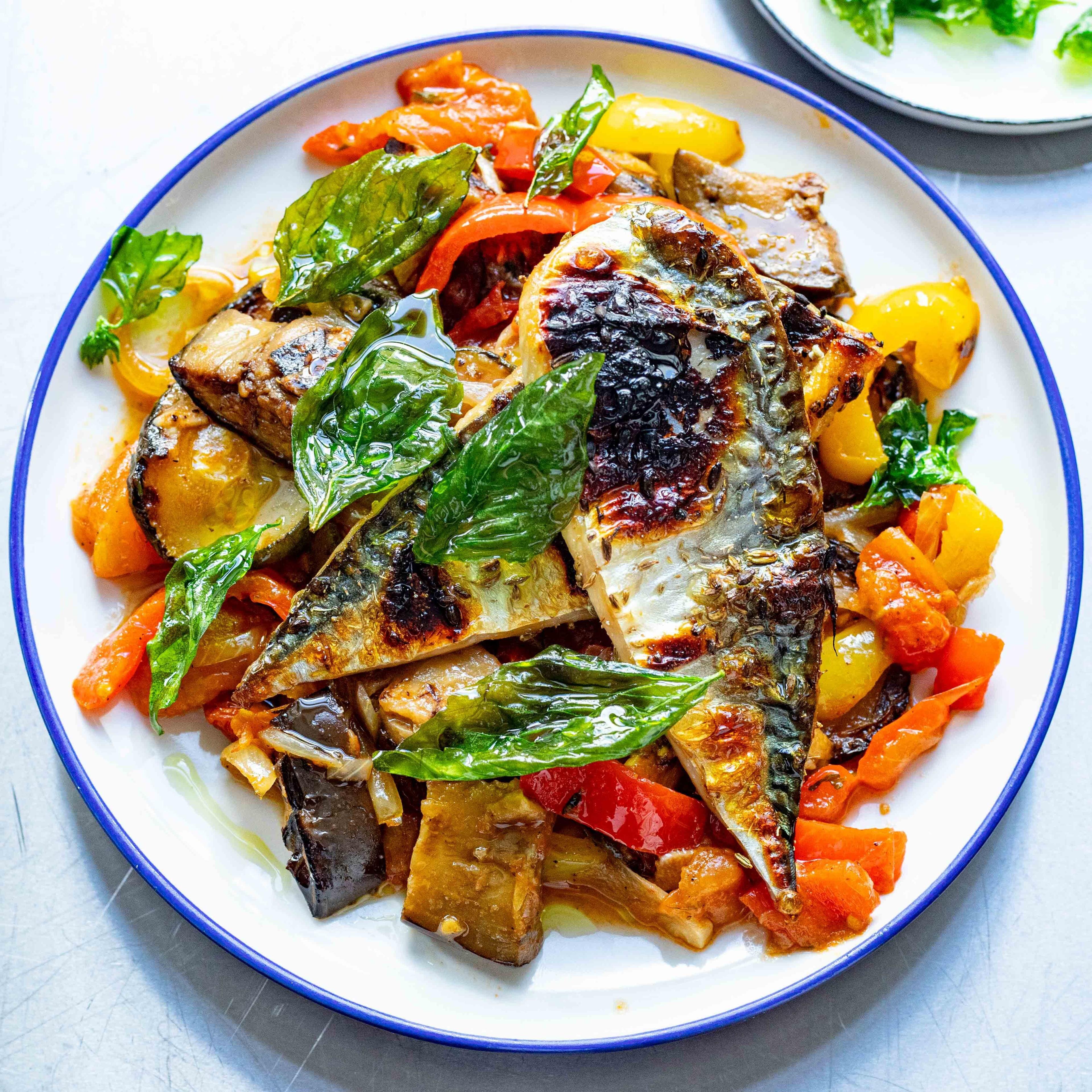 Grilled Mackerel with Ratatouille