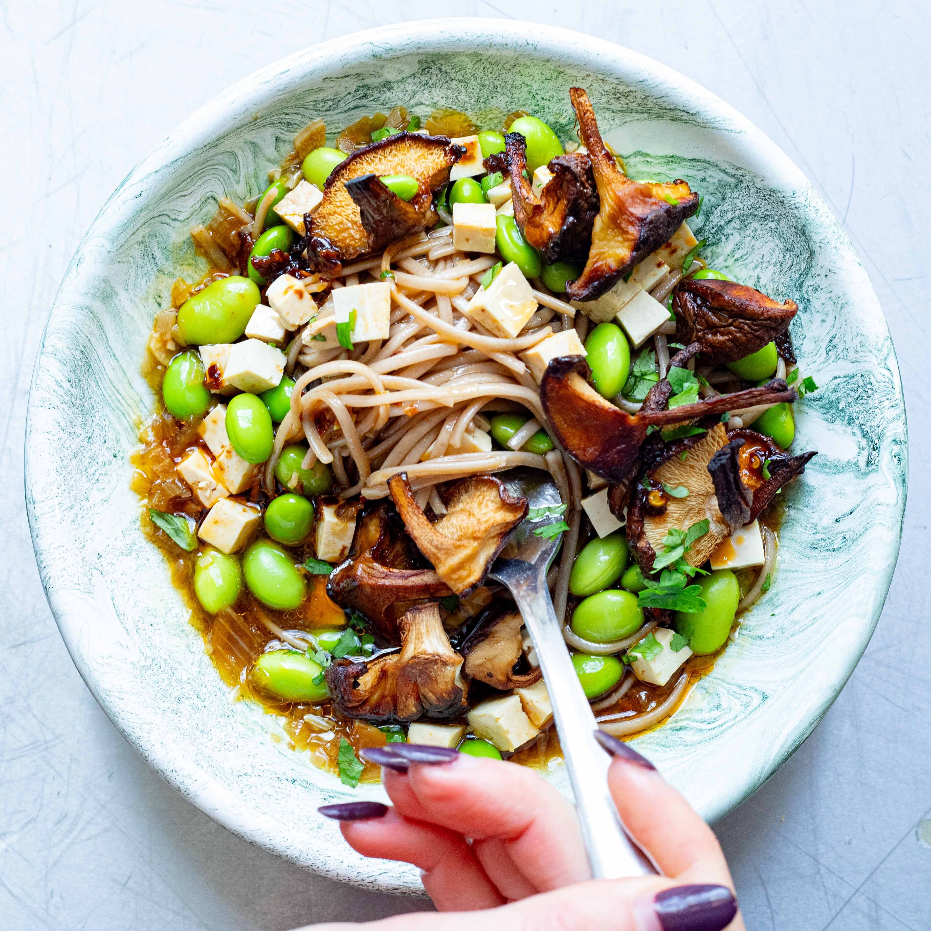 Immune Boosting Tofu Ginger Noodle Protein Bowljpg