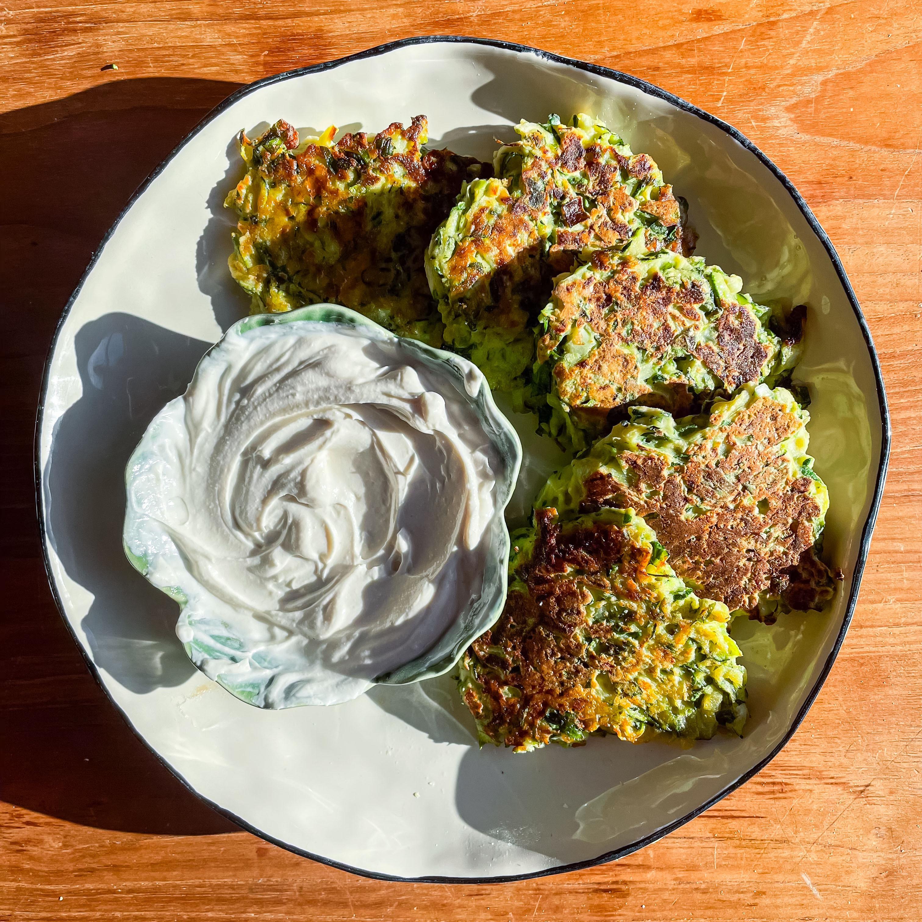 Rainbow veg fritters