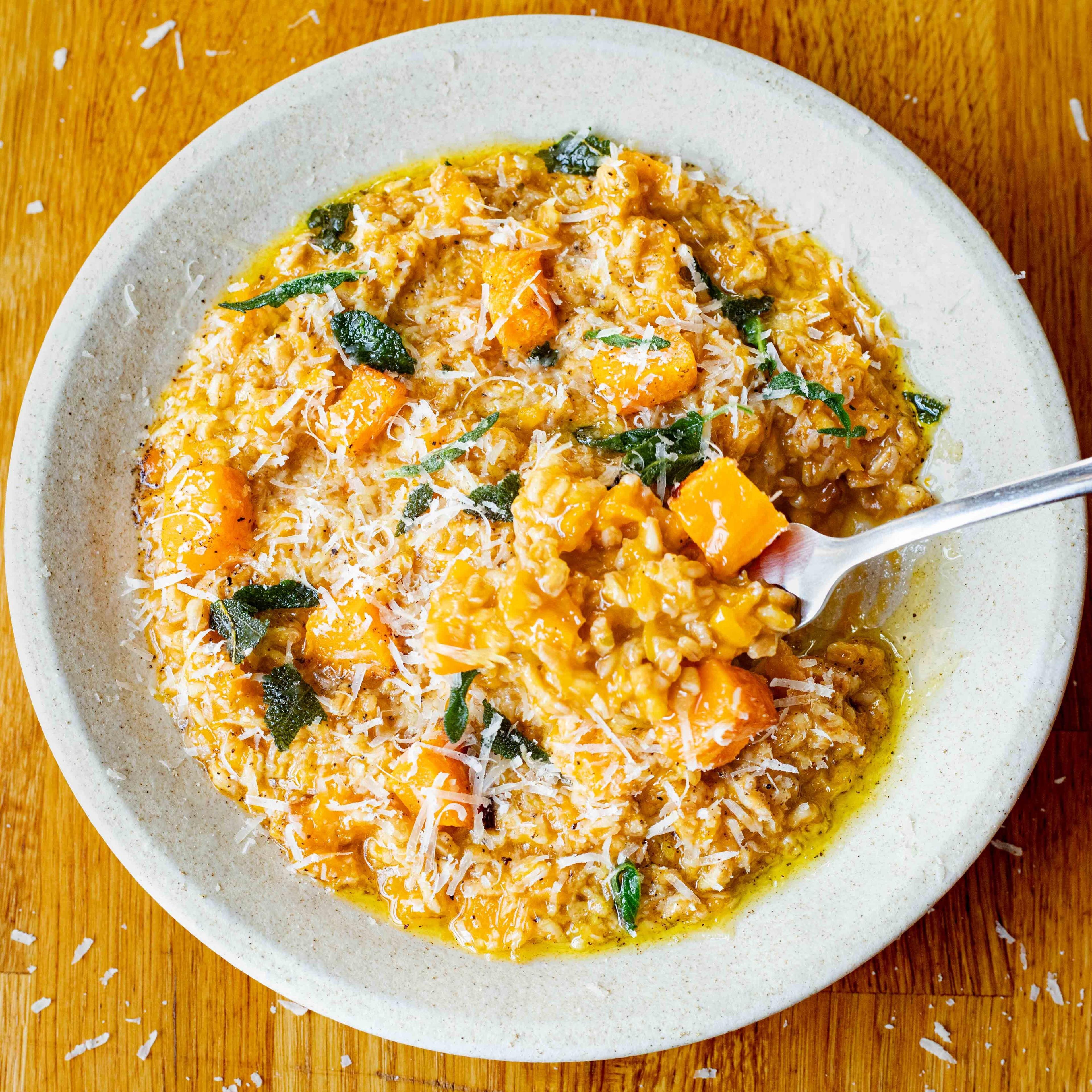 Squash spelt risotto