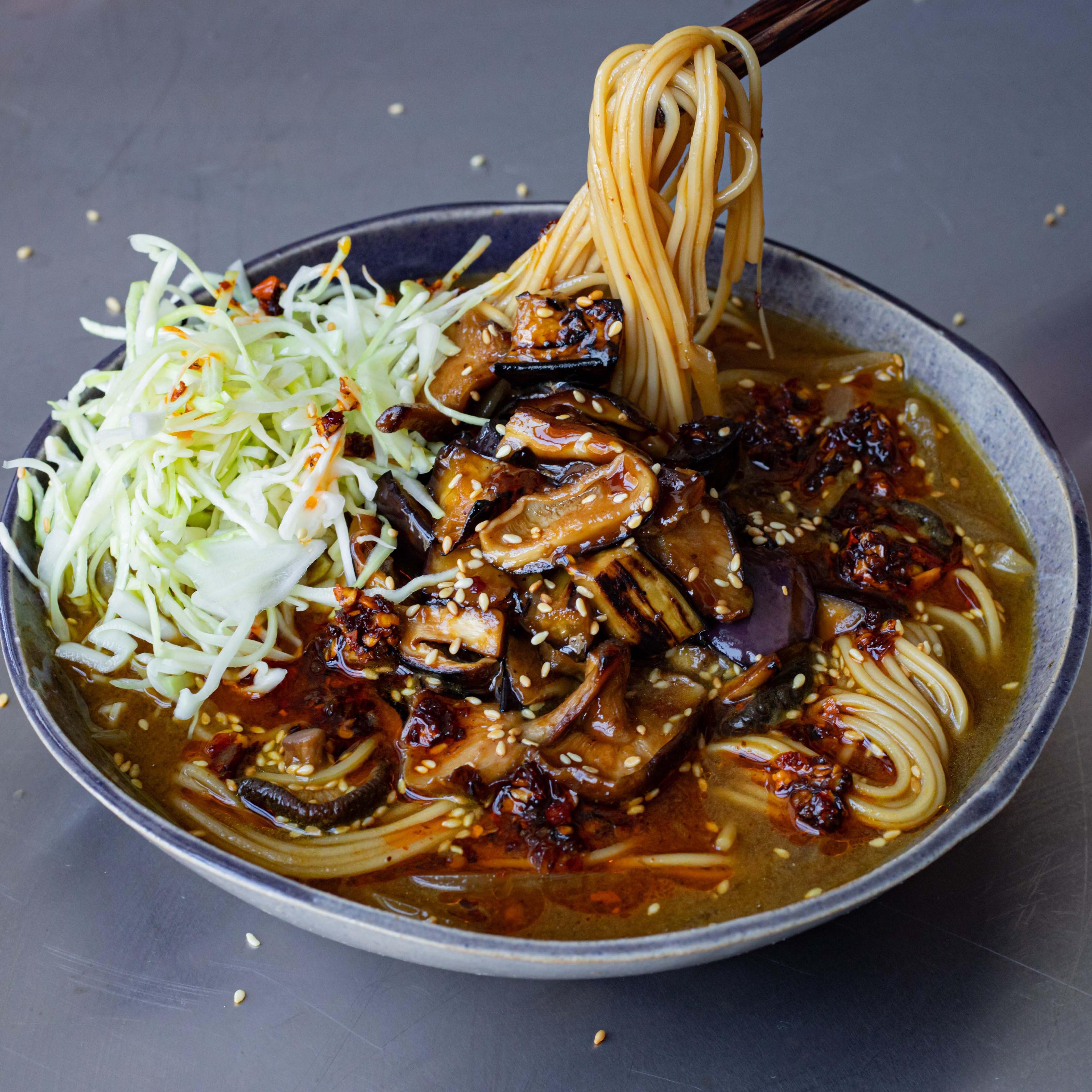 Sticky Aubergine Vegan Ramen