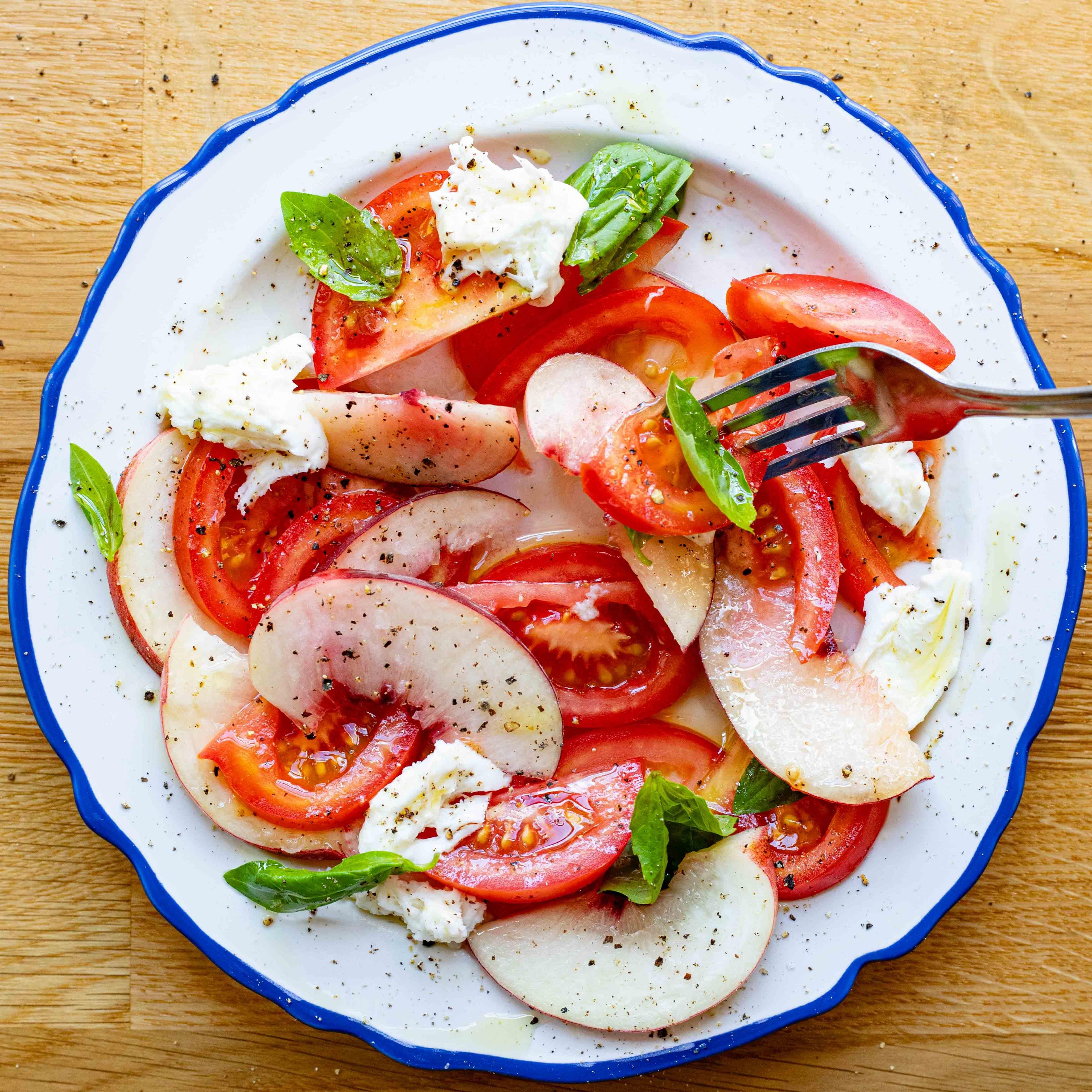 Tomato Peach Caprese