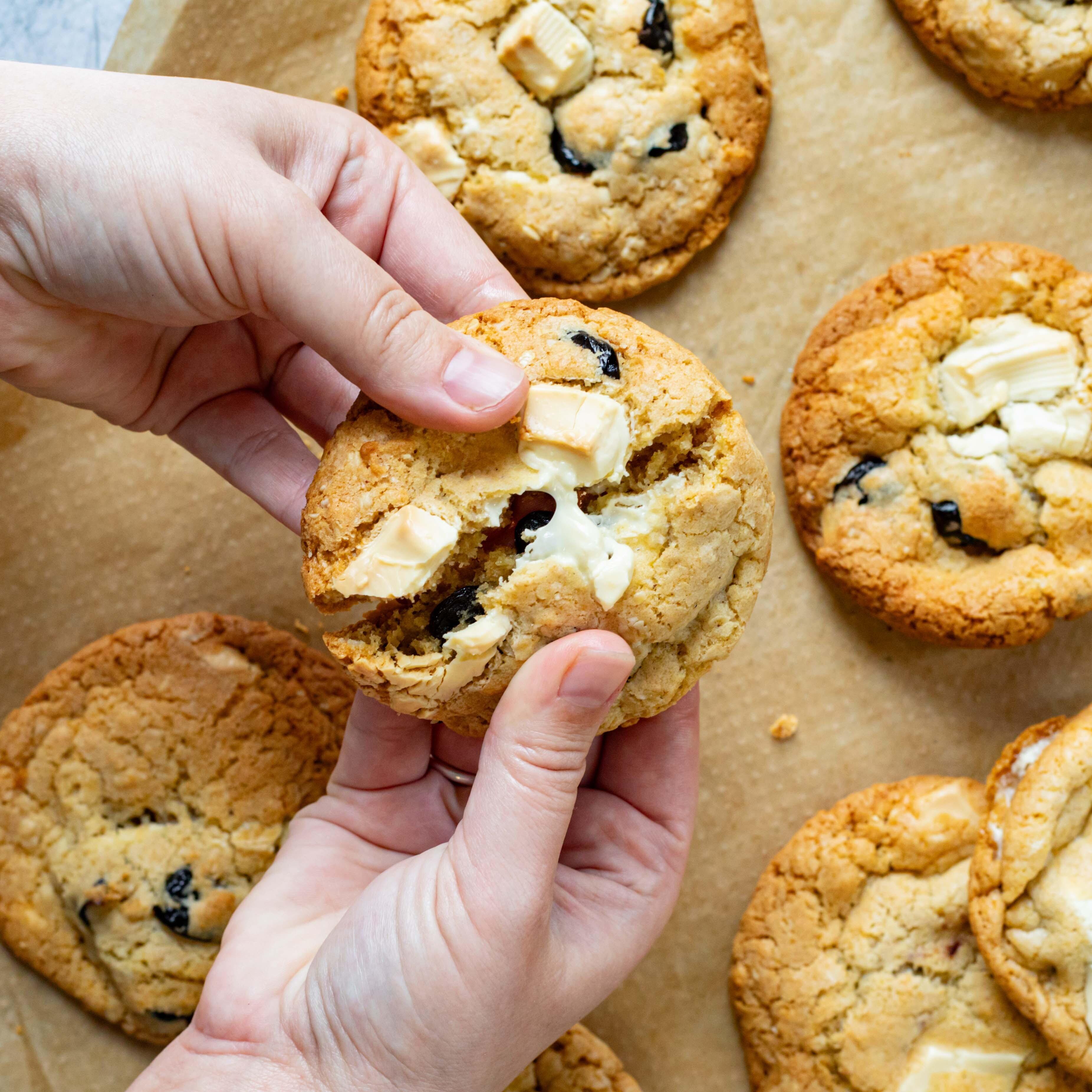 White Choc Cherry Cookies