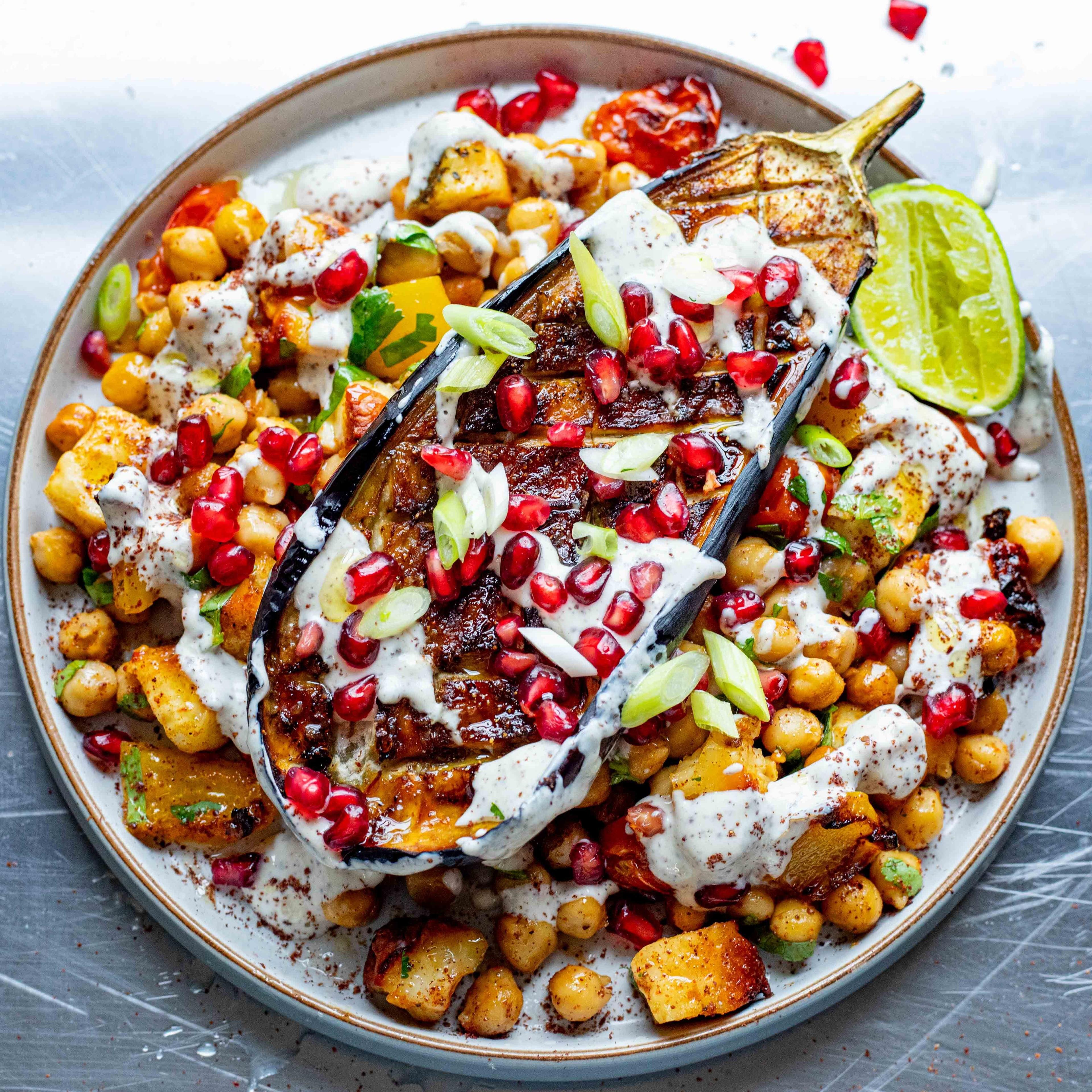 Roasted Aubergine Traybake