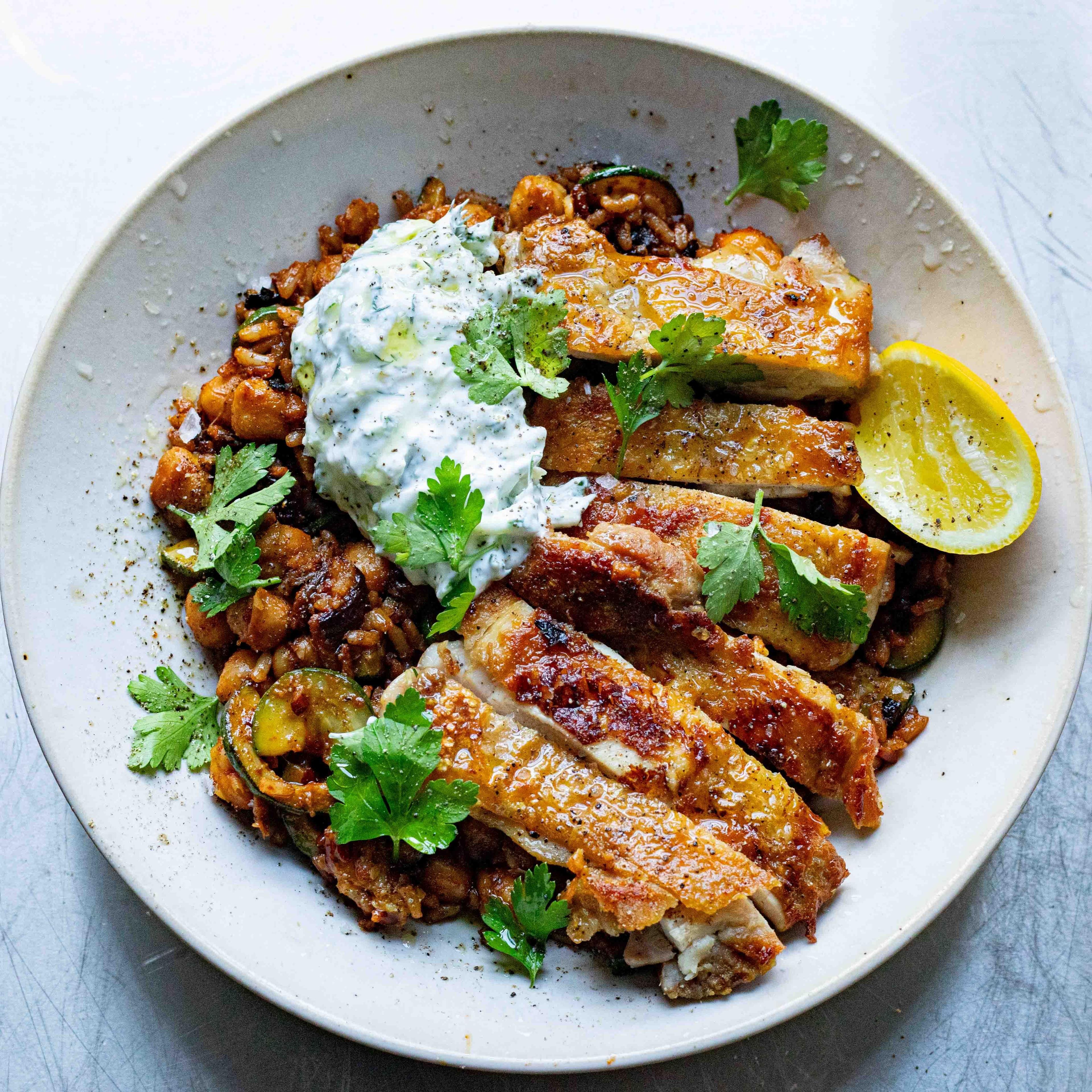 Chicken Brown Rice Tzatziki