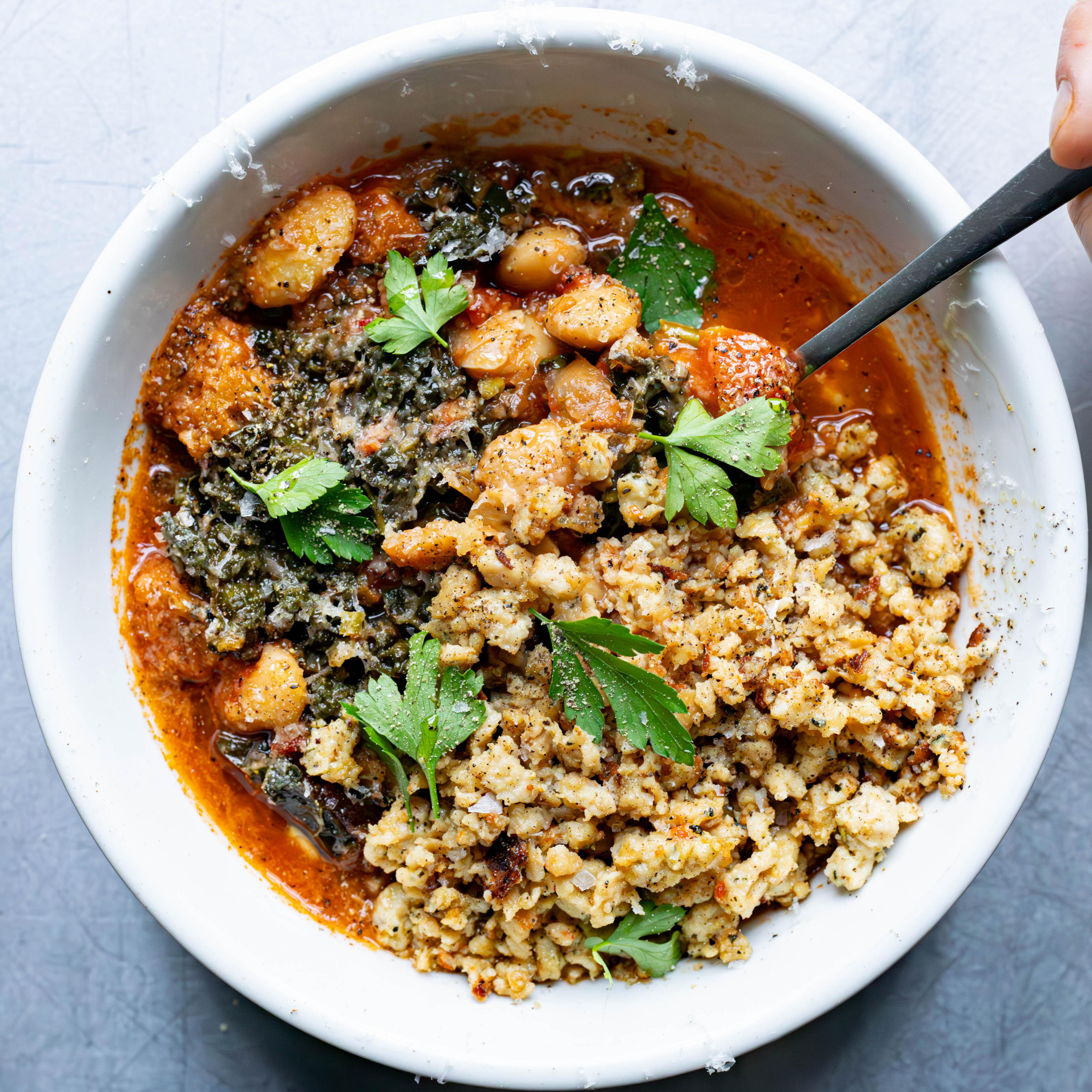 Ribollita with Chicken Sausage Crumble