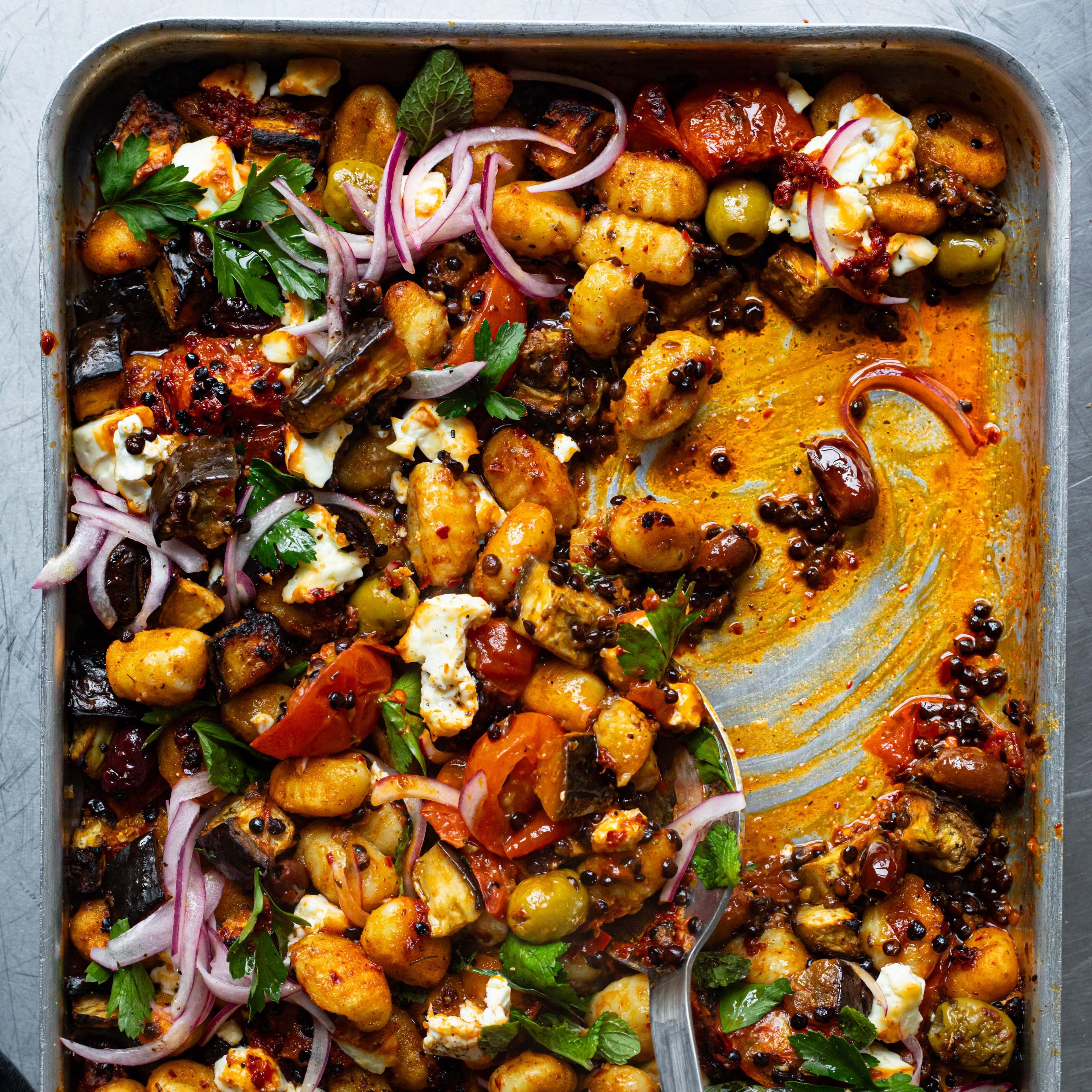 Greek Gnocchi Traybake