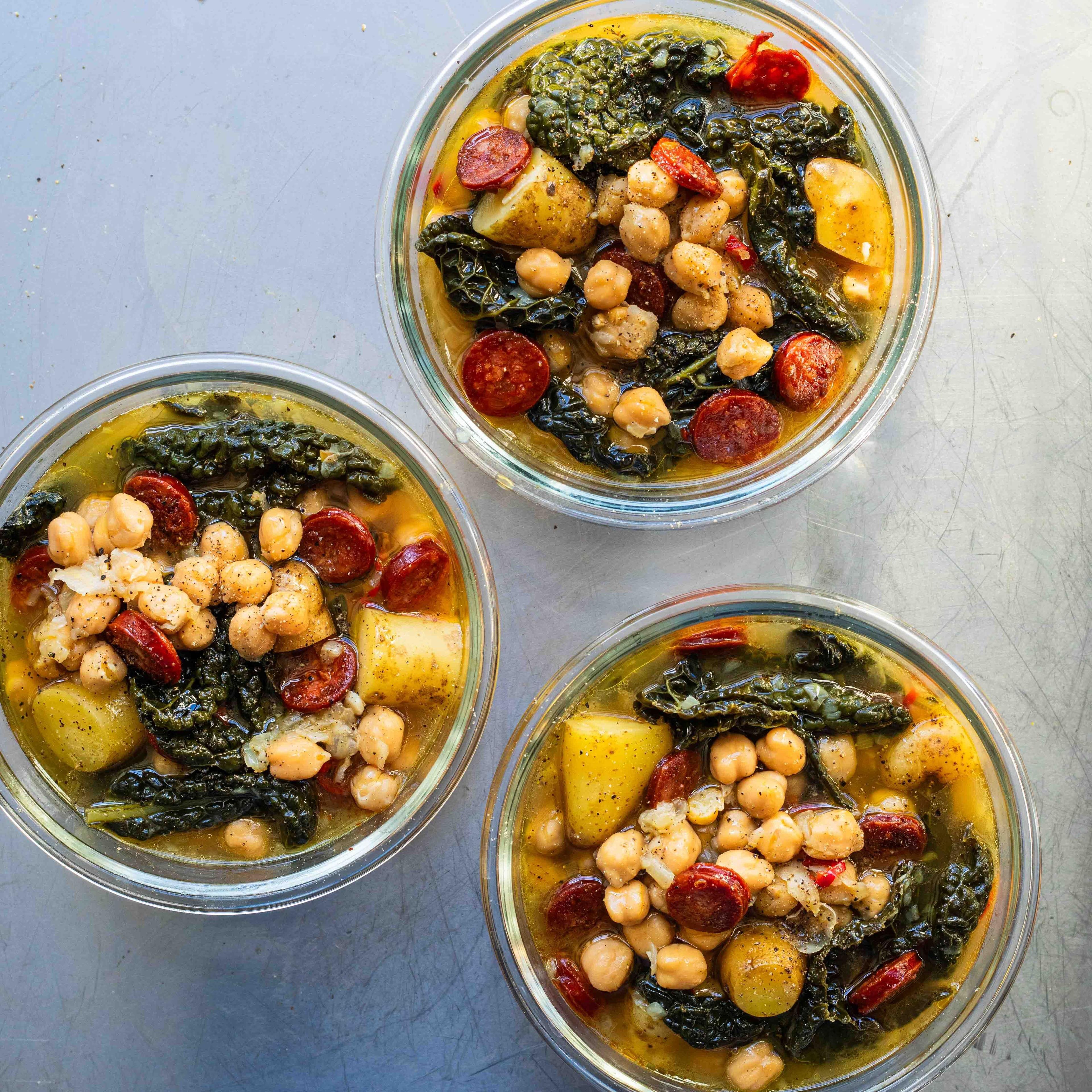 Lunch Box: Braised Chickpea Chorizo Cavolo Nero