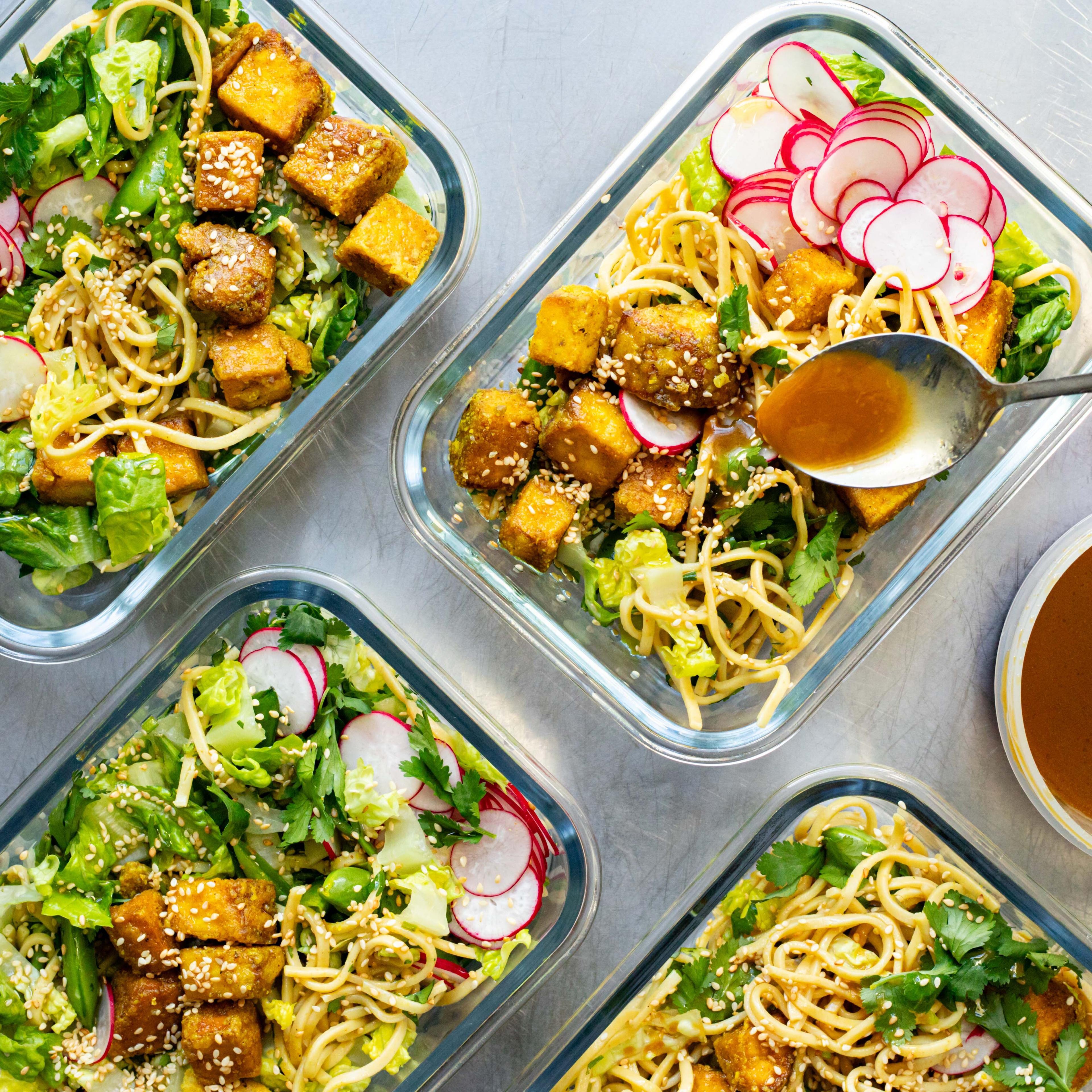 Crispy Tofu Noodle Salad