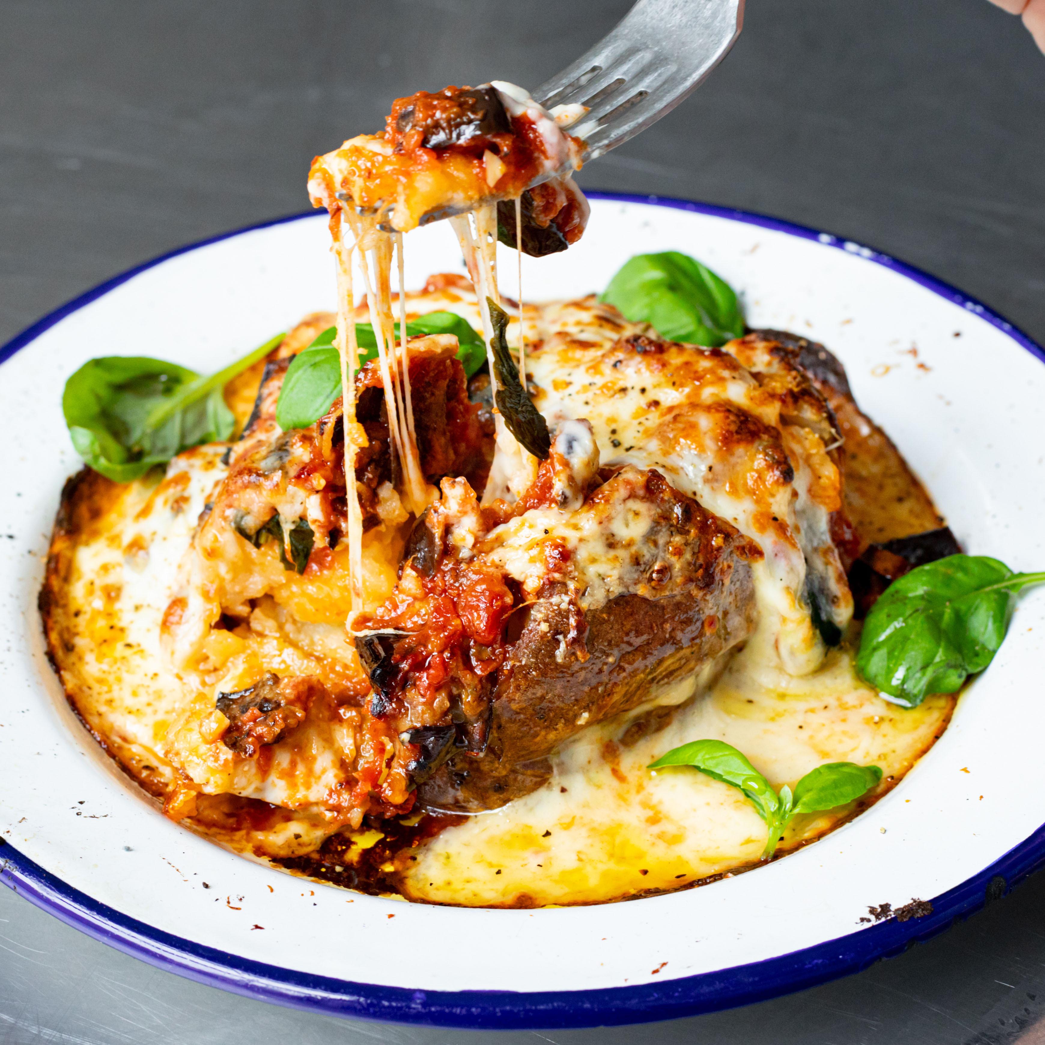 Aubergine Parmigiana Jacket Potato