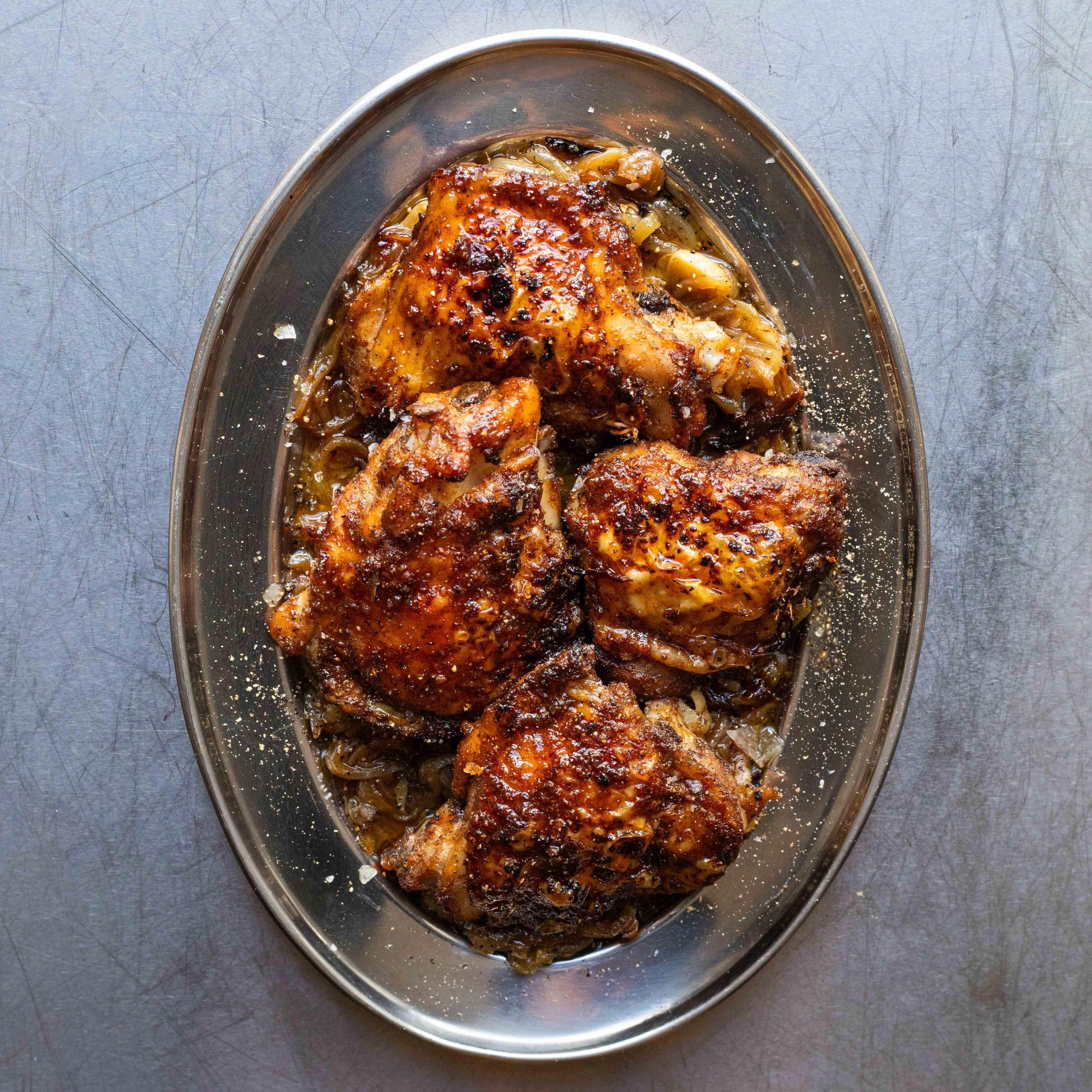 Salt Pepper Roasted Chicken Thighs