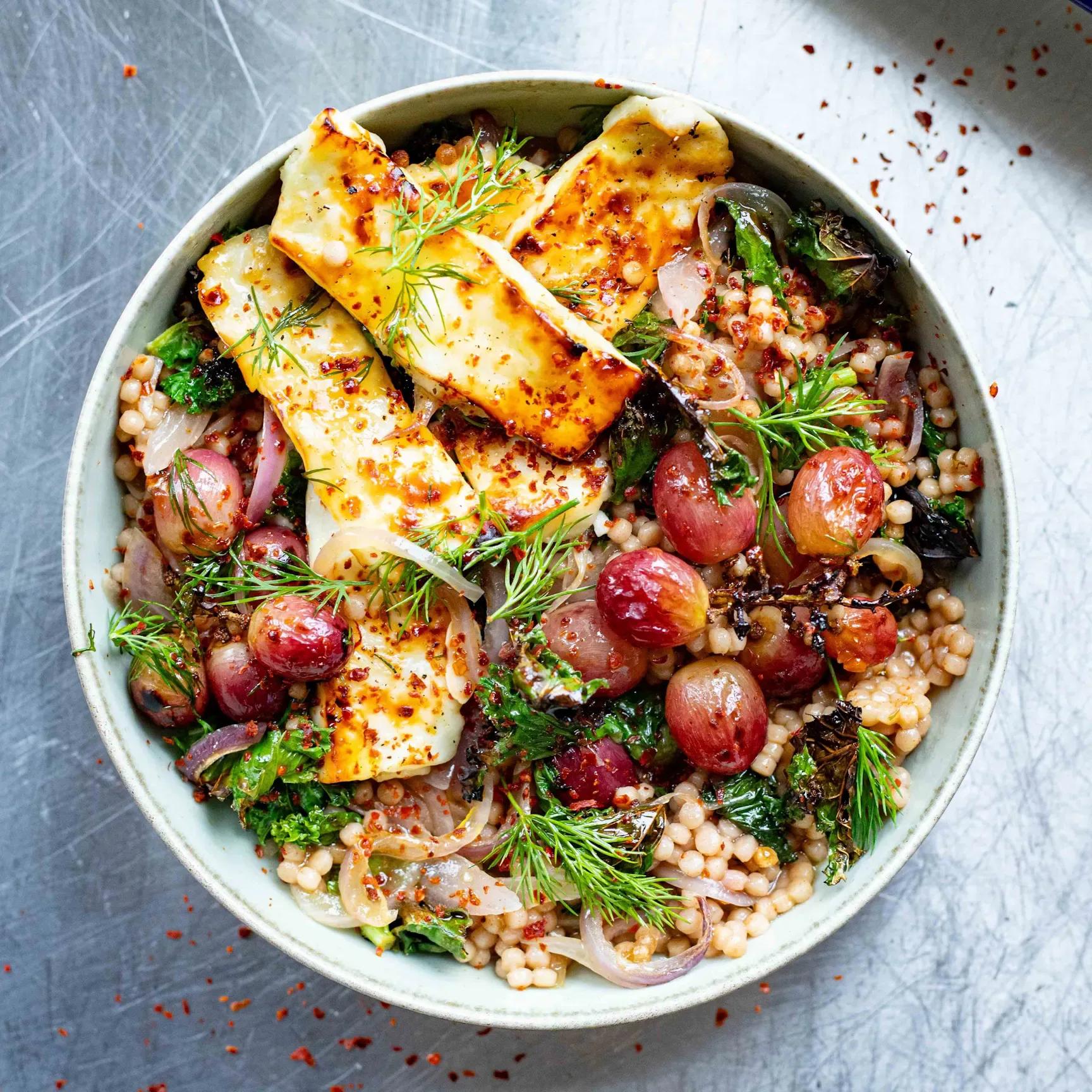 Halloumi Roasted Grape Giant Couscous