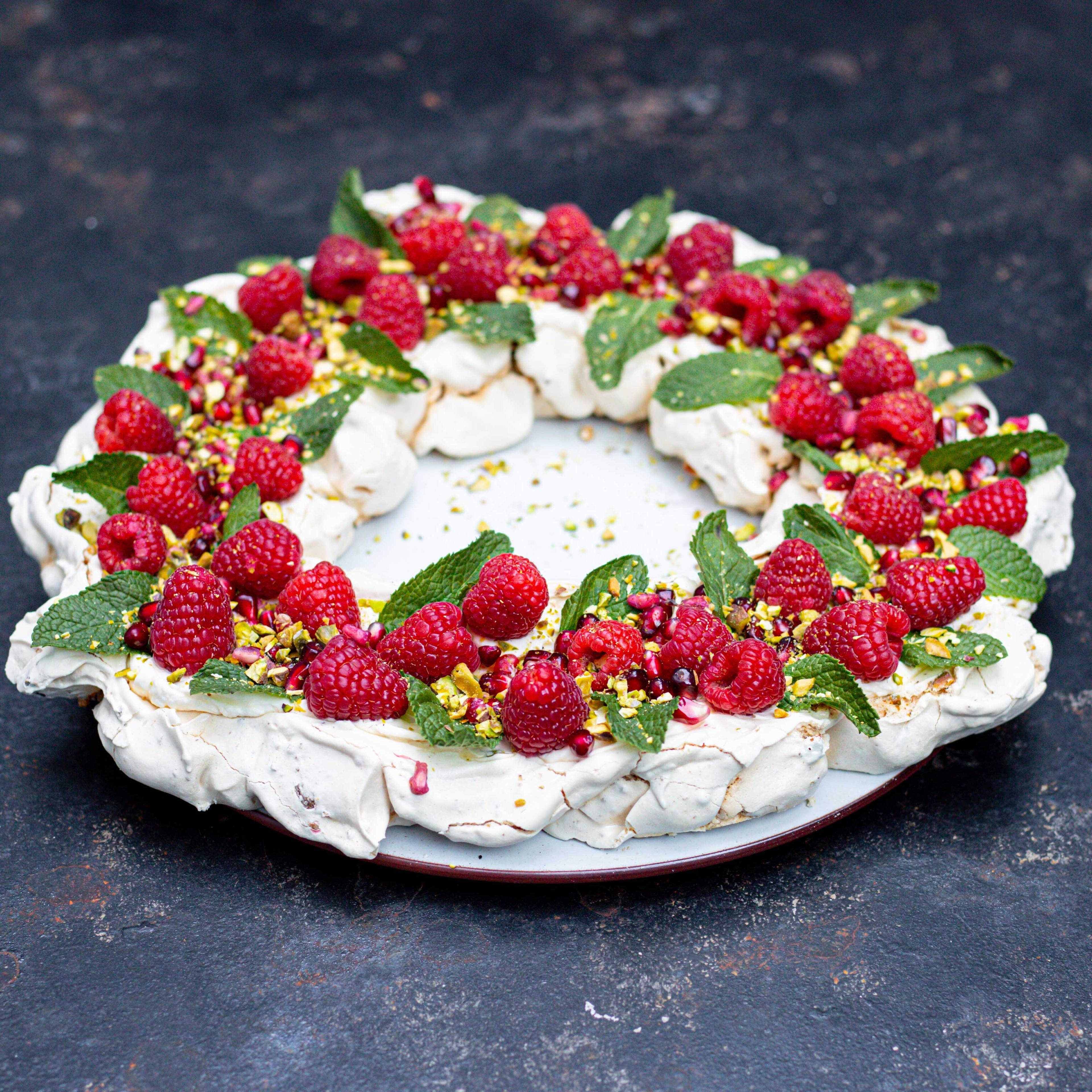 Pomegranate & Pistachio Pavlova Wreath